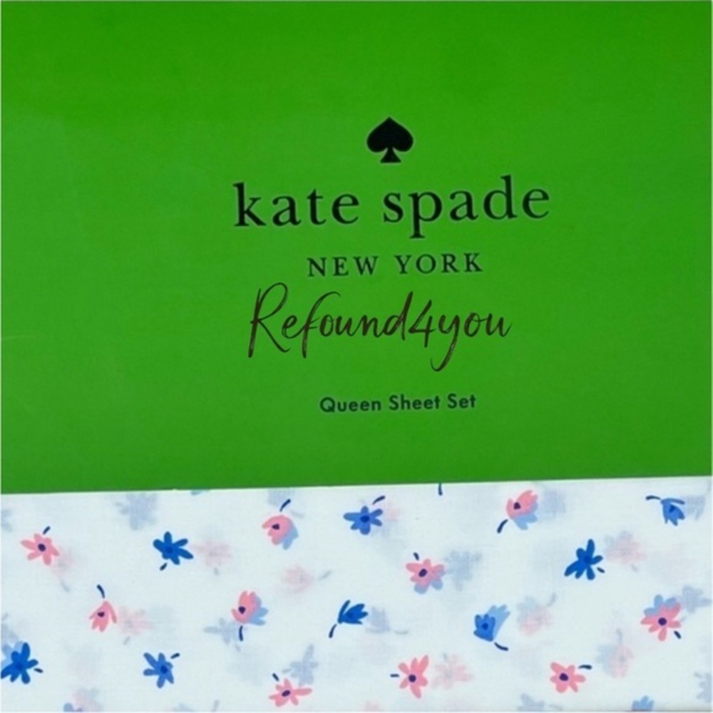 Kate Spade - ‘Blue Flowers’ Queen Sheet Set. NWT. Firm! No offers!